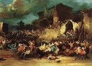 Eugenio Lucas Velazquez Village Bullfight oil painting artist